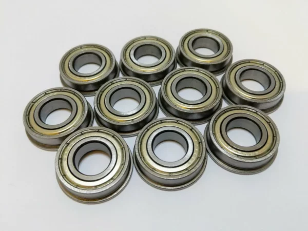 TTB - QTY 10 Flanged 13.75mm Round Ball Bearing (to suit rounded 1/2" hex shaft)