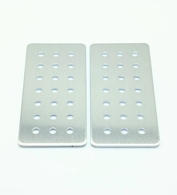 TTB - QTY 2 - Aluminum Grid Pattern Joiner Gussets - 5mm Hole Size